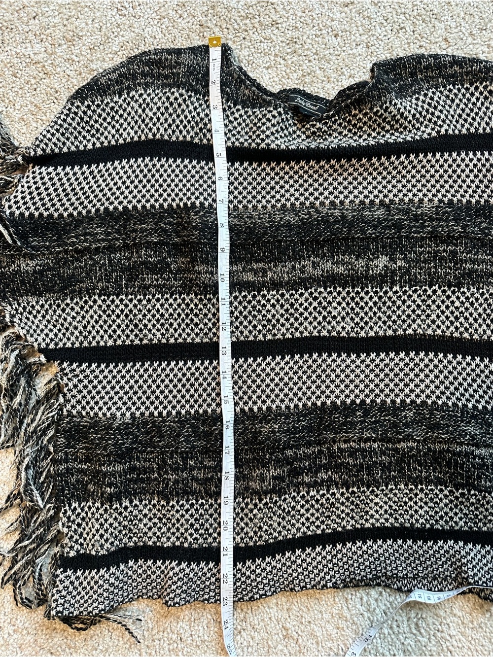 Lucky Brand Fringe Knit Poncho Sweater - Picture 4 of 6